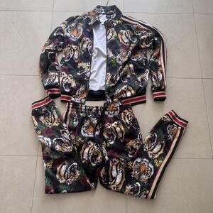 G-Style USA L Tiger Print Tracksuit – Jacket & Pants Set
